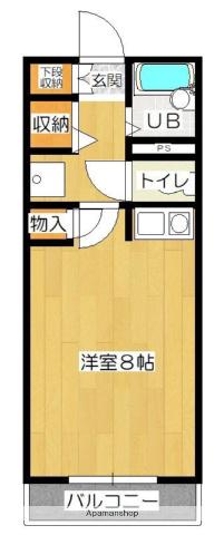 コルテライム(ワンルーム/1階)の間取り写真