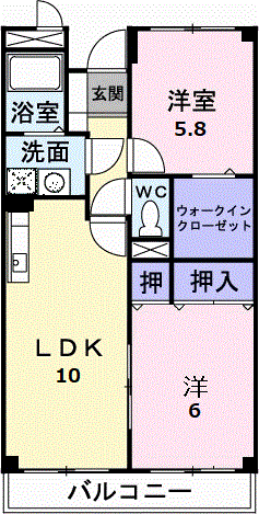 NEWマリッチGONDOU B(2LDK/2階)の間取り写真