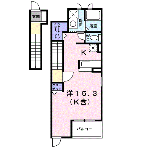 アベニュー二日市(ワンルーム/2階)の間取り写真