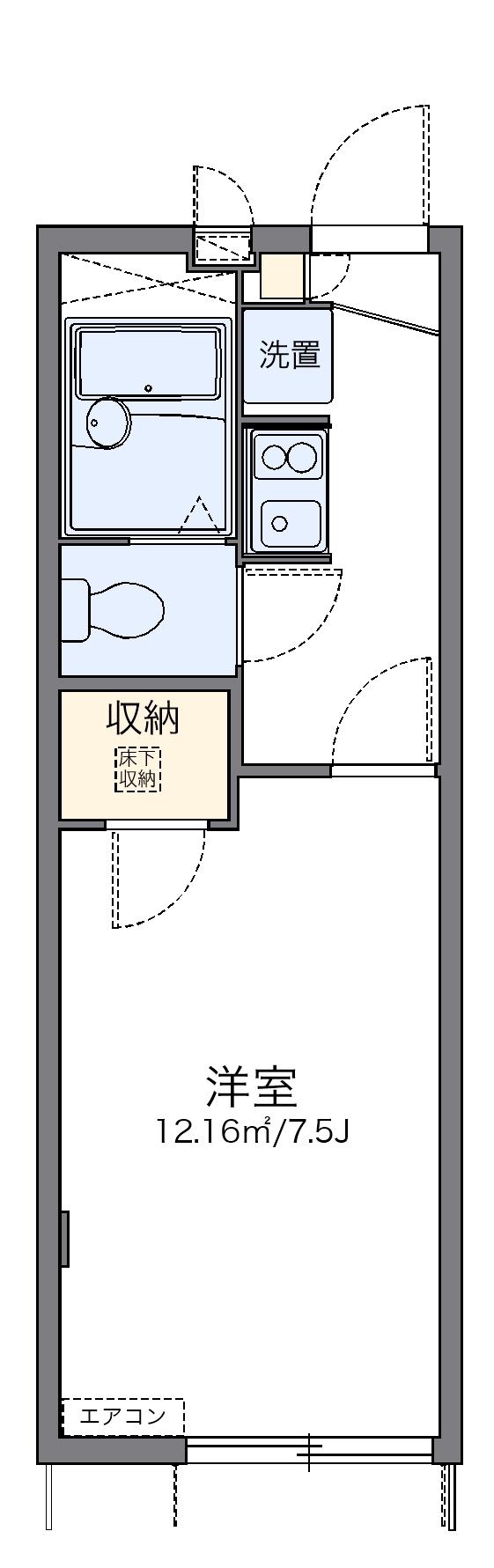 レオパレス東合川2(1K/2階)の間取り写真