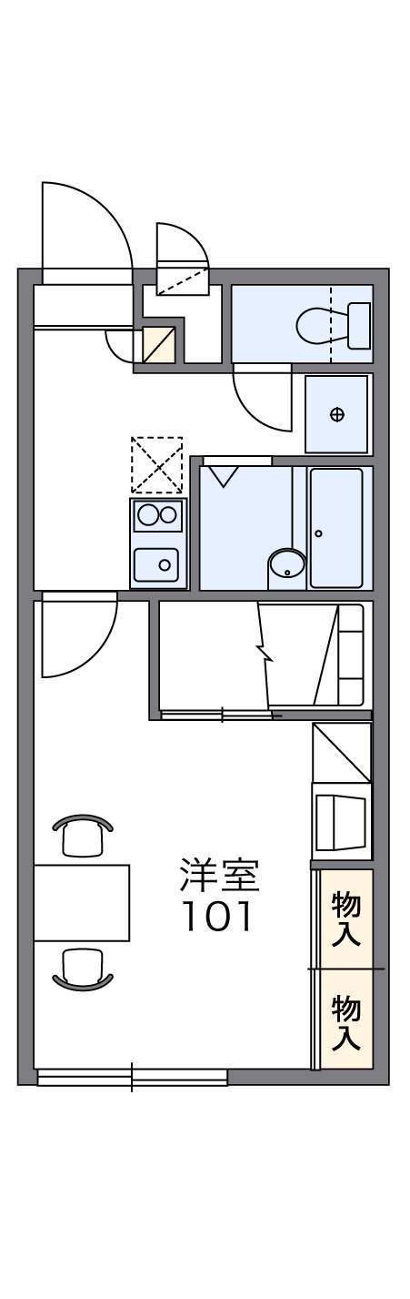 レオパレスグリーンハイツ下白水(1K/2階)の間取り写真