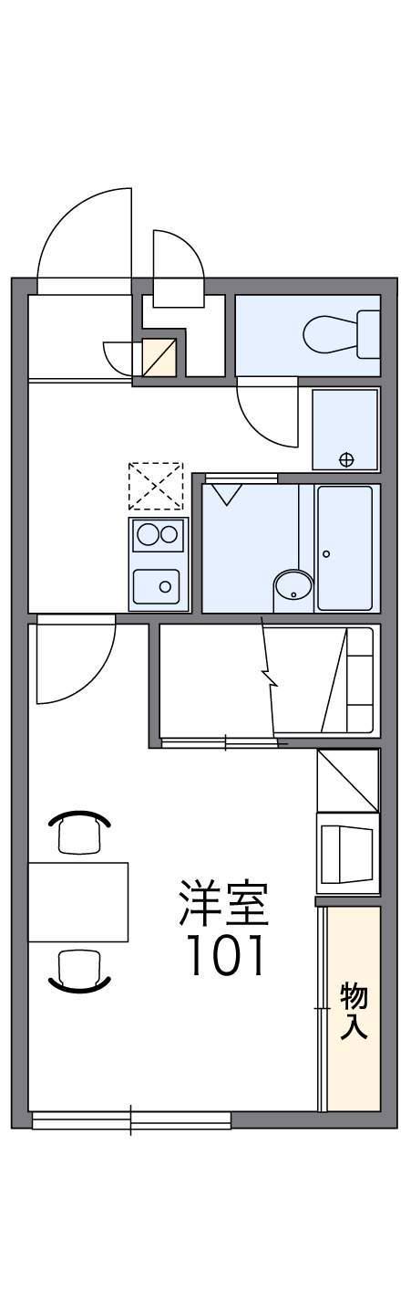 レオパレス恵比須3(1K/1階)の間取り写真