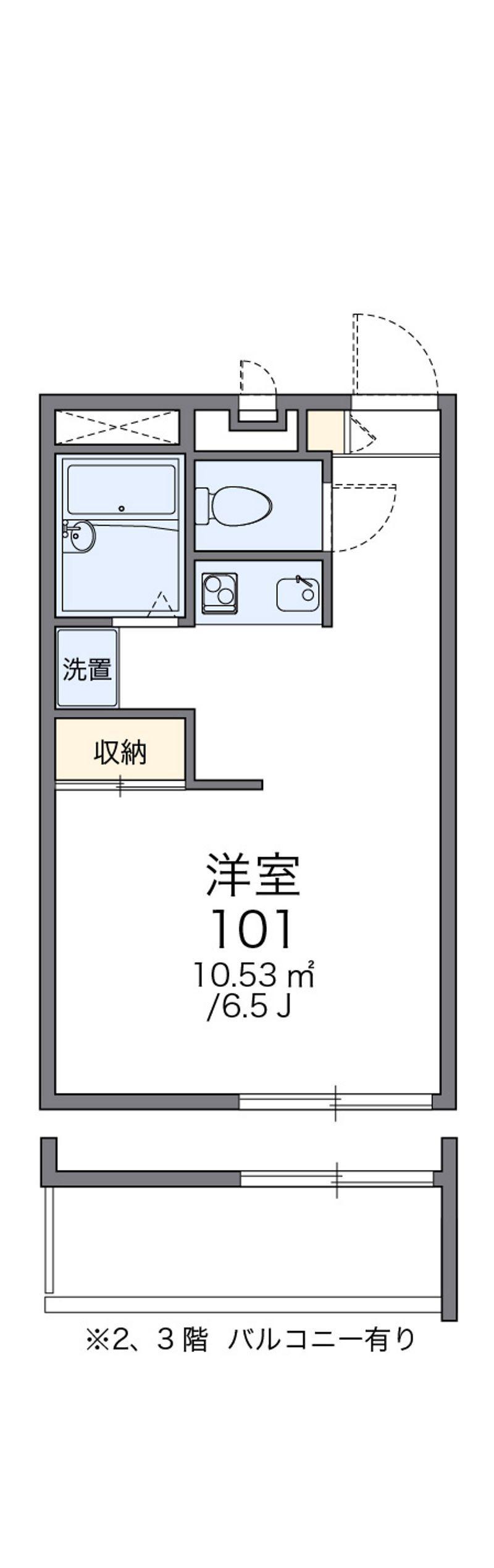 レオパレスドムス筑紫野(1K/2階)の間取り写真