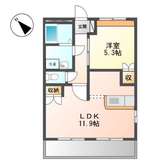 レジデンス絆(1LDK/2階)の間取り写真
