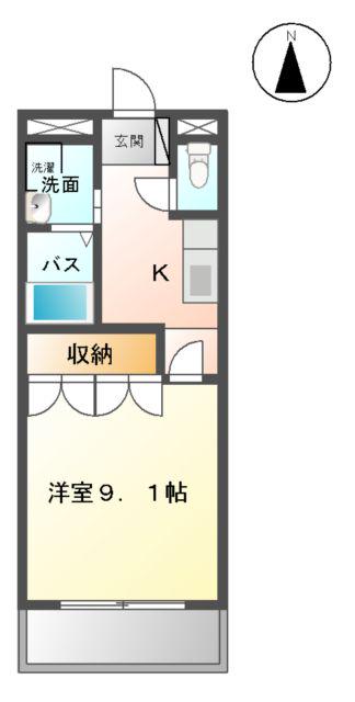 ベルファスト伯爵館(1K/2階)の間取り写真