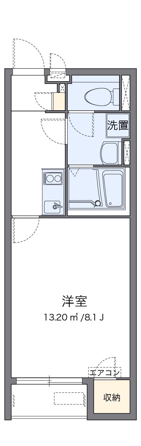クレイノ田代昌町Ⅱ(1K/1階)の間取り写真