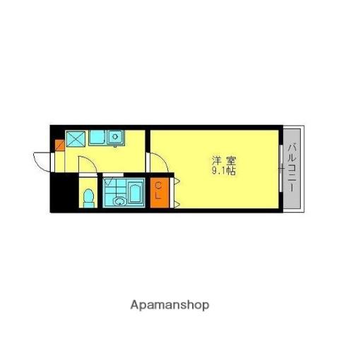 ヴイエスポワール(1K/3階)の間取り写真