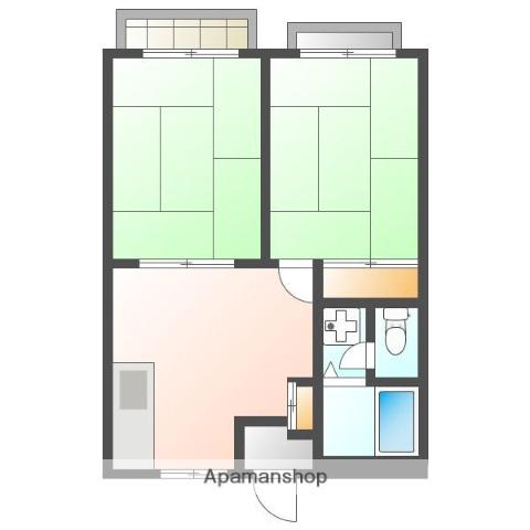 パインハイツ(2DK/2階)の間取り写真