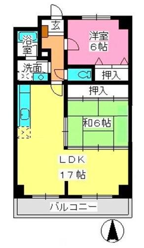 サンリバー博多南(3LDK/5階)の間取り写真