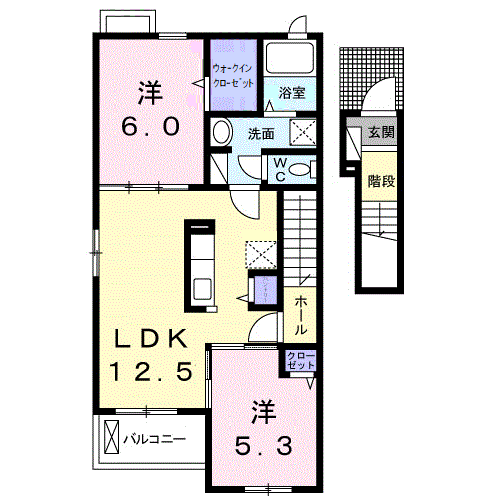 スターモクレンA(2LDK/2階)の間取り写真