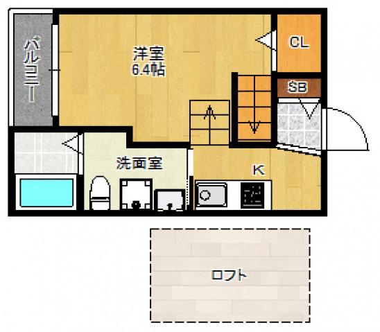 GLORY(1K/1階)の間取り写真