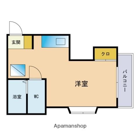 レジデンスアイ(ワンルーム/1階)の間取り写真