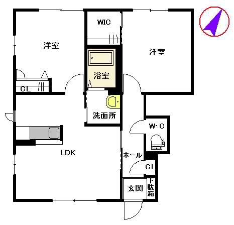 ビューコートM A(2SLDK/1階)の間取り写真