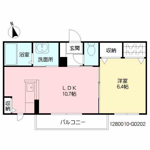 シャーメゾン和  G棟(1LDK/2階)の間取り写真