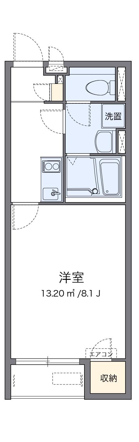 クレイノTⅣ(1K/2階)の間取り写真