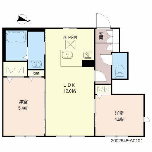 シャーメゾン田代(2LDK/1階)の間取り写真