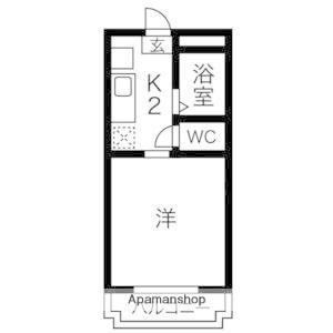 アールズプレイス二日市(1K/1階)の間取り写真