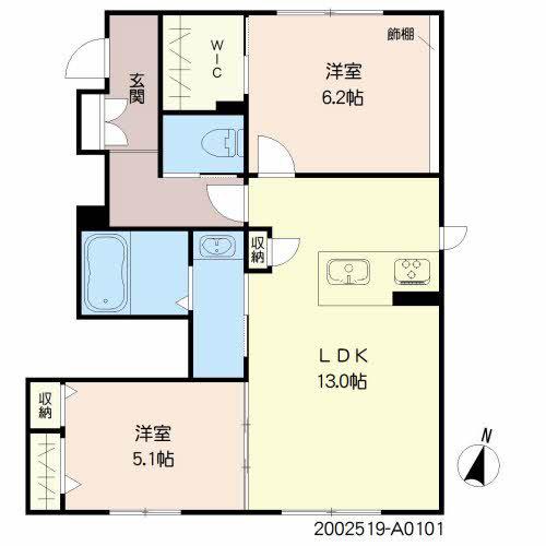 ル・ヴァン(2LDK/1階)の間取り写真