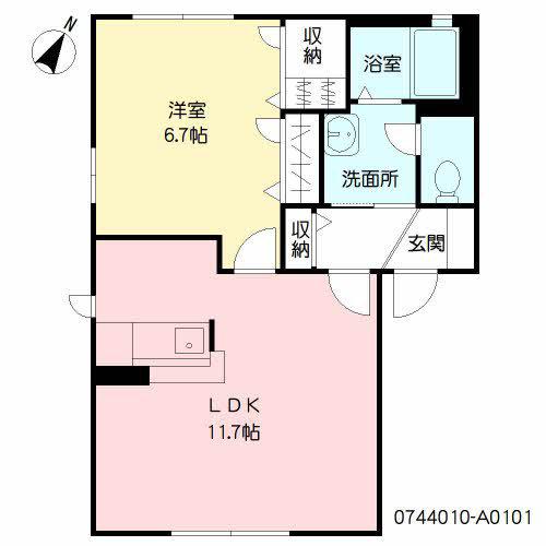 ルミエール大文字(1LDK/1階)の間取り写真