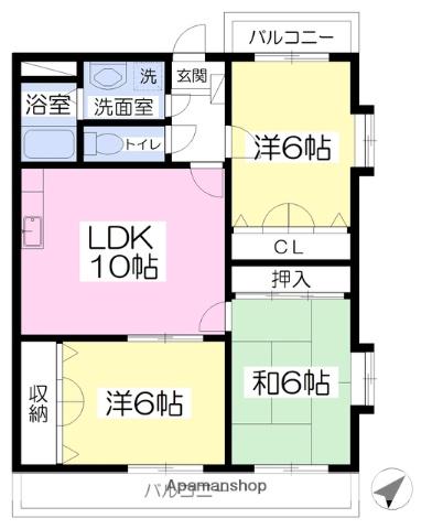 フレジュールITO(3LDK/3階)の間取り写真