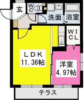 HIRAMEKISO(1LDK/1階)の間取り写真