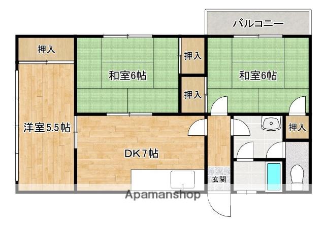 竹田コーポ(3DK/3階)の間取り写真