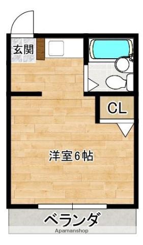 ソラーレ二日市北(ワンルーム/2階)の間取り写真