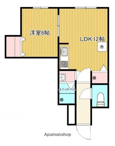 センタービル(1LDK/6階)の間取り写真