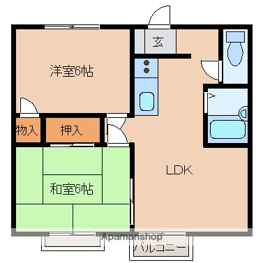 マイネハイマート(2LDK/1階)の間取り写真