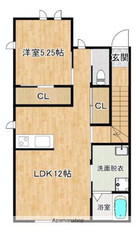 クロノスライハ(1LDK/2階)の間取り写真