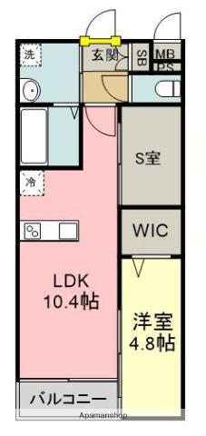 LIFEFIELD小郡Ⅱ(1SLDK/5階)の間取り写真