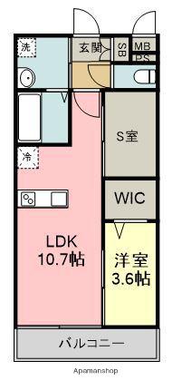 LIFEFIELD小郡Ⅱ(1SLDK/4階)の間取り写真
