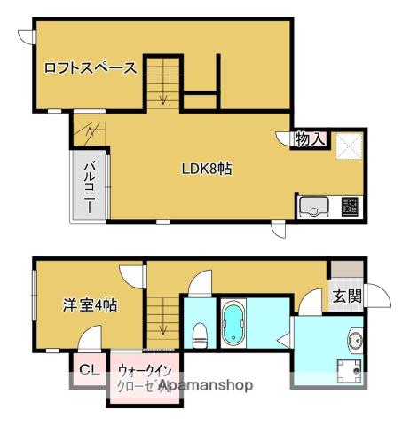 CB二日市アンテレ(1LDK/2階)の間取り写真