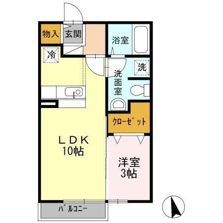 ガーデンフォレスト(1LDK/2階)の間取り写真