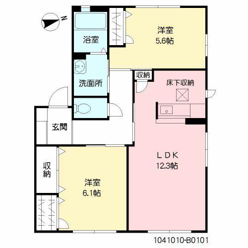 イリスⅡ(2LDK/1階)の間取り写真