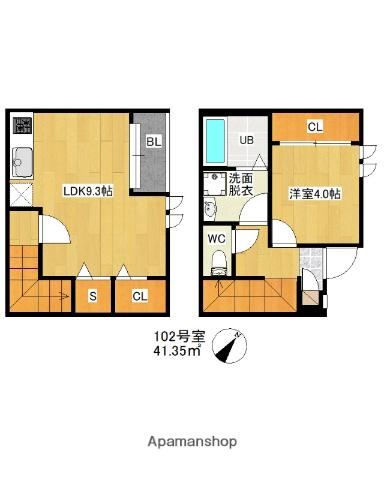 DUPLEST桜並木(1LDK/1階)の間取り写真