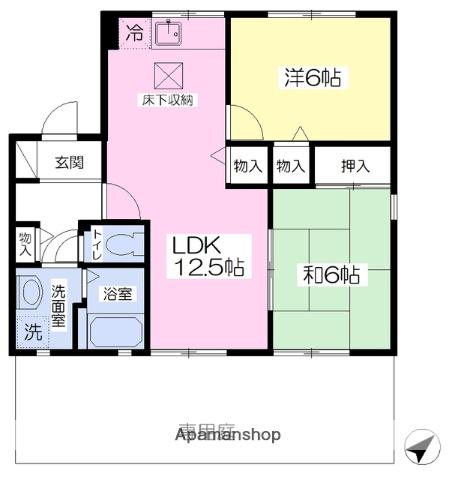 ヴェルドミール美鈴が丘(2LDK/2階)の間取り写真