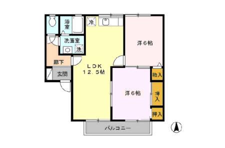 セジュール松泉A(2LDK/2階)の間取り写真