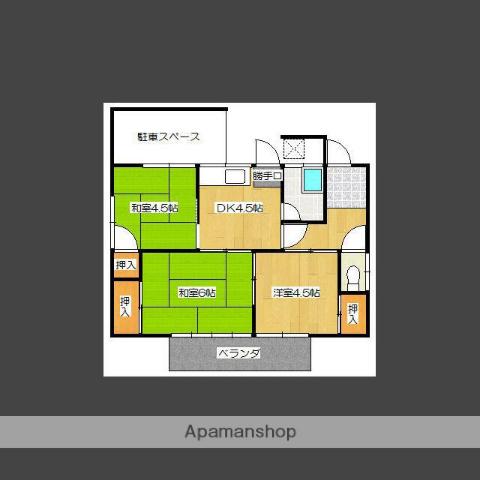 鹿児島本線 二日市駅 徒歩20分 1階建 築57年(3K)の間取り写真