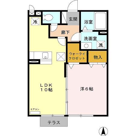 サンライズII番館(1LDK/1階)の間取り写真