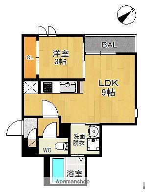 GRANDTIC CUORE(1LDK/1階)の間取り写真