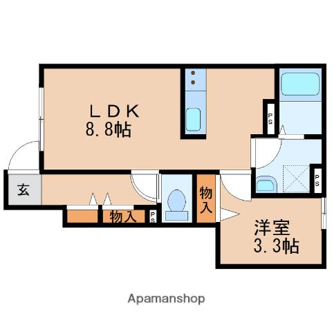 バローニ(1LDK/1階)の間取り写真