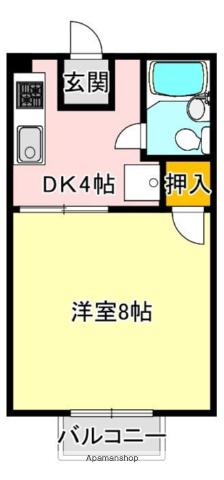 ピュア西新(1K/2階)の間取り写真