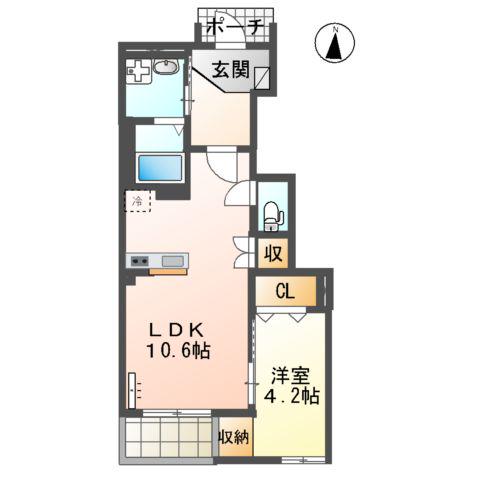 ヨネズホーム(1LDK/1階)の間取り写真