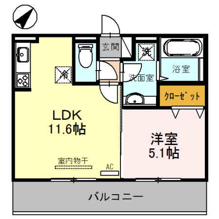 カーサステラII(1LDK/3階)の間取り写真