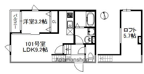 ポラリス鳥栖駅南(1LDK/1階)の間取り写真