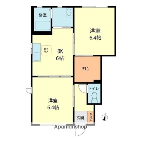 サンセール国分Ⅱ(2DK/1階)の間取り写真