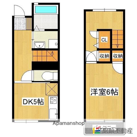 CASA KANRO(1DK/2階)の間取り写真