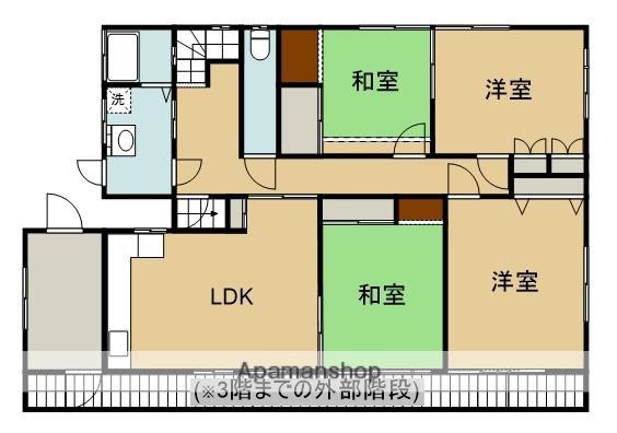松田ビル(4LDK/3階)の間取り写真