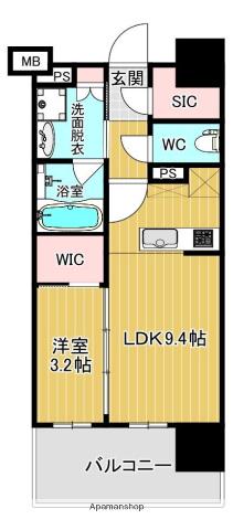オープンレジデンシア春日公園(1LDK/3階)の間取り写真
